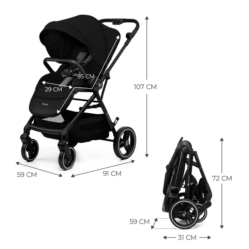 KINDERKRAFT SELECT - Sport-Kinderwagen YOXI Pure black