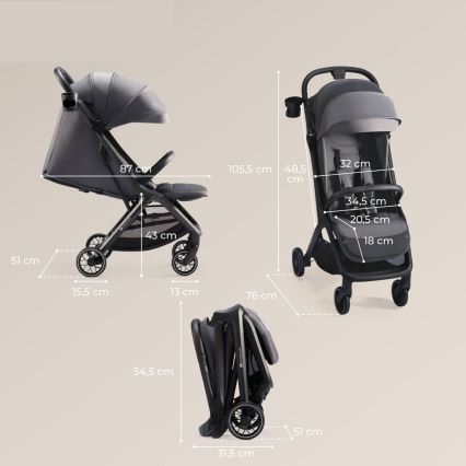 KINDERKRAFT SELECT - Sportwagen NUBI 2 Grau