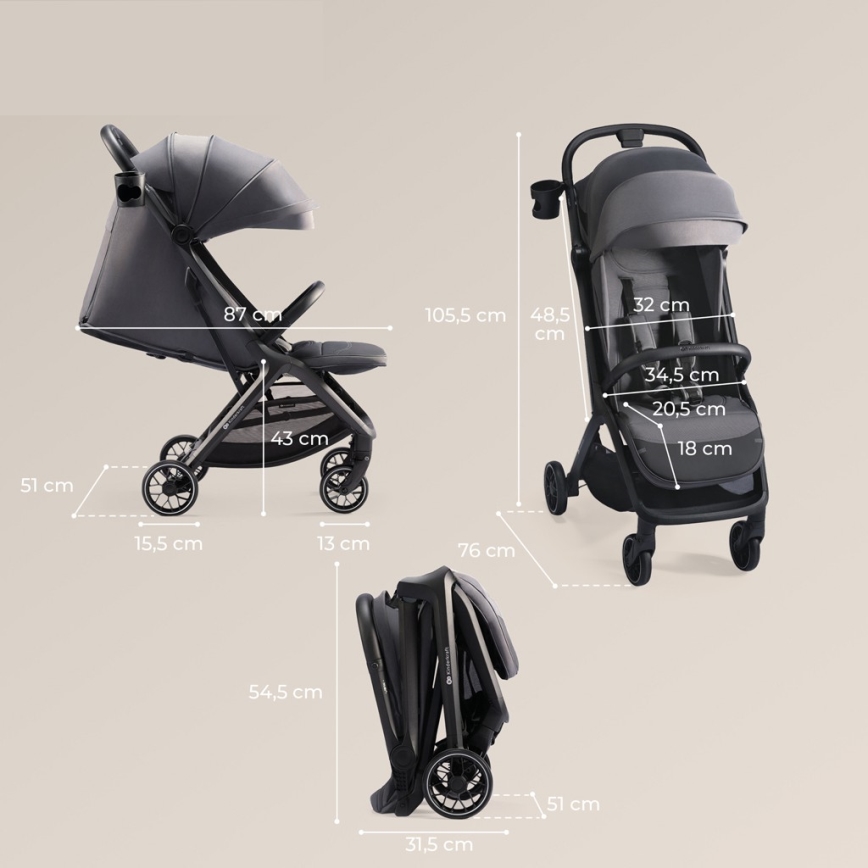 KINDERKRAFT SELECT - Sportwagen NUBI 2 Grau