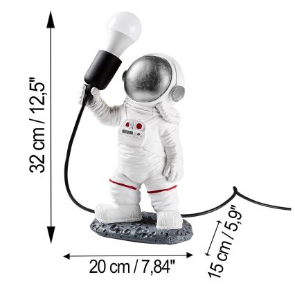 Kinderlampe ASTRONAUT 1xE27/40W/230V silber/weiß