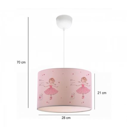 Kinderleuchte CANDY 1xE27/40W/230V rosa