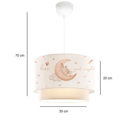 Kinderleuchte CANDY 1xE27/40W/230V Weiß/Beige
