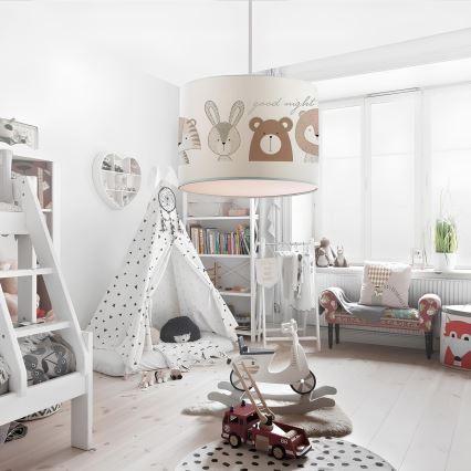 Kinderleuchte CANDY 1xE27/40W/230V weiß/braun
