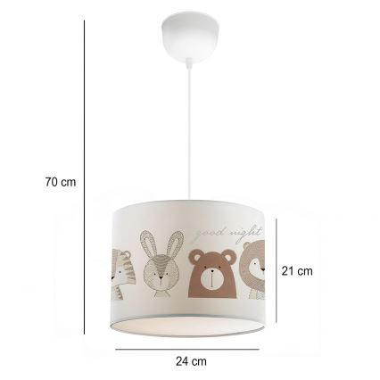Kinderleuchte CANDY 1xE27/40W/230V weiß/braun