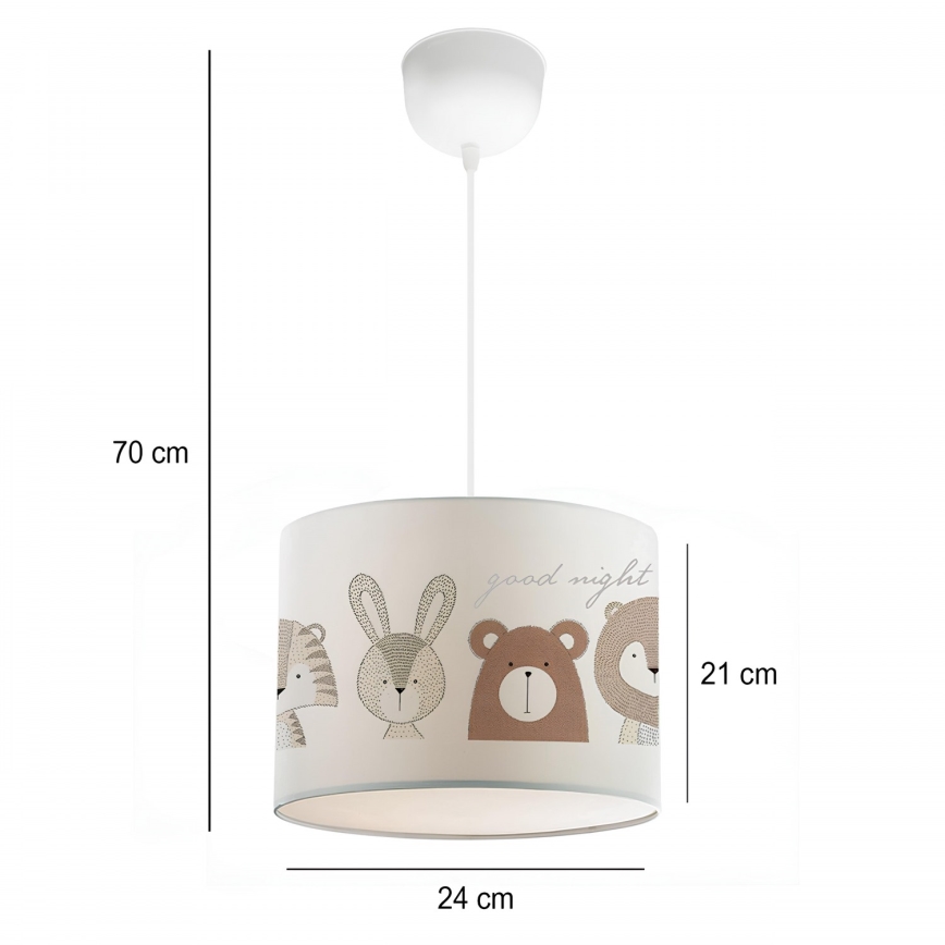 Kinderleuchte CANDY 1xE27/40W/230V weiß/braun