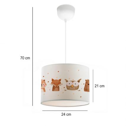 Kinderleuchte CANDY 1xE27/40W/230V weiß/braun