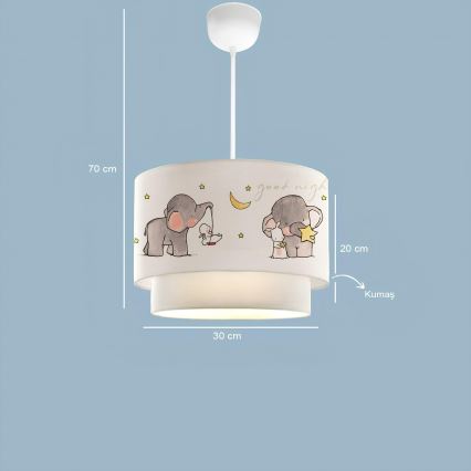 Kinderleuchte CANDY 1xE27/40W/230V weiß/grau
