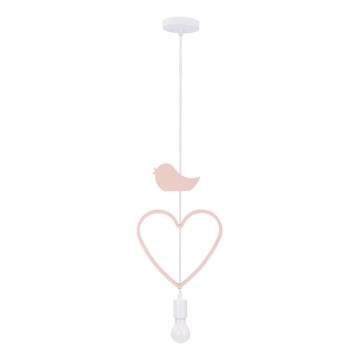 Kinderpendelleuchte HEART 1xE27/20W/230V rosa/weiß