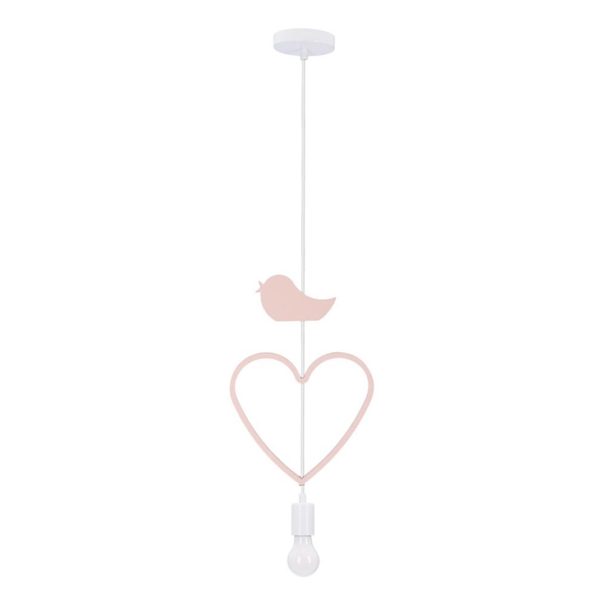 Kinderpendelleuchte HEART 1xE27/20W/230V rosa/weiß