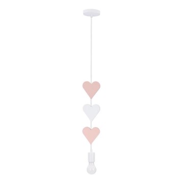 Kinderpendelleuchte HEART 1xE27/20W/230V rosa/weiß