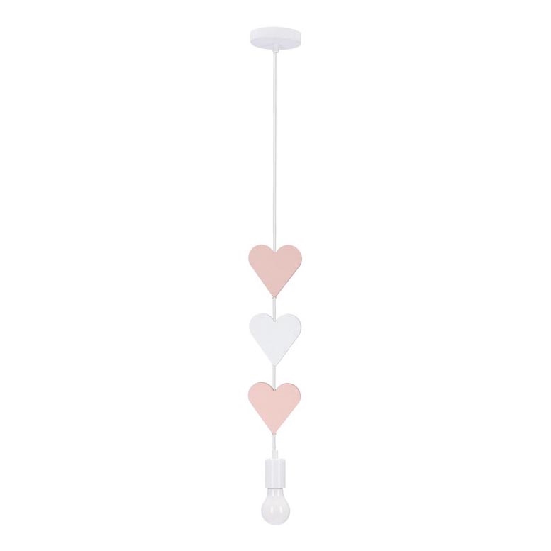 Kinderpendelleuchte HEART 1xE27/20W/230V rosa/weiß