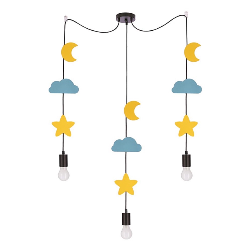 Kinderpendelleuchte TRIO 3xE27/20W/230V gelb/blau