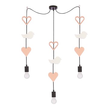 Kinderpendelleuchte TRIO 3xE27/20W/230V rosa/weiß