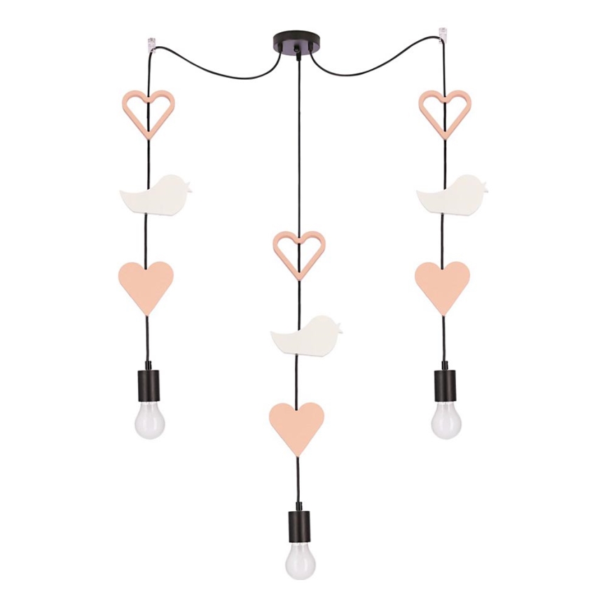 Kinderpendelleuchte TRIO 3xE27/20W/230V rosa/weiß