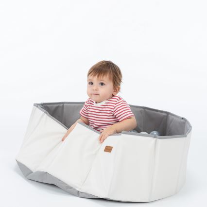 Kinder-Trockenpool mit Bällen, Ø 80 cm, weiß/grau