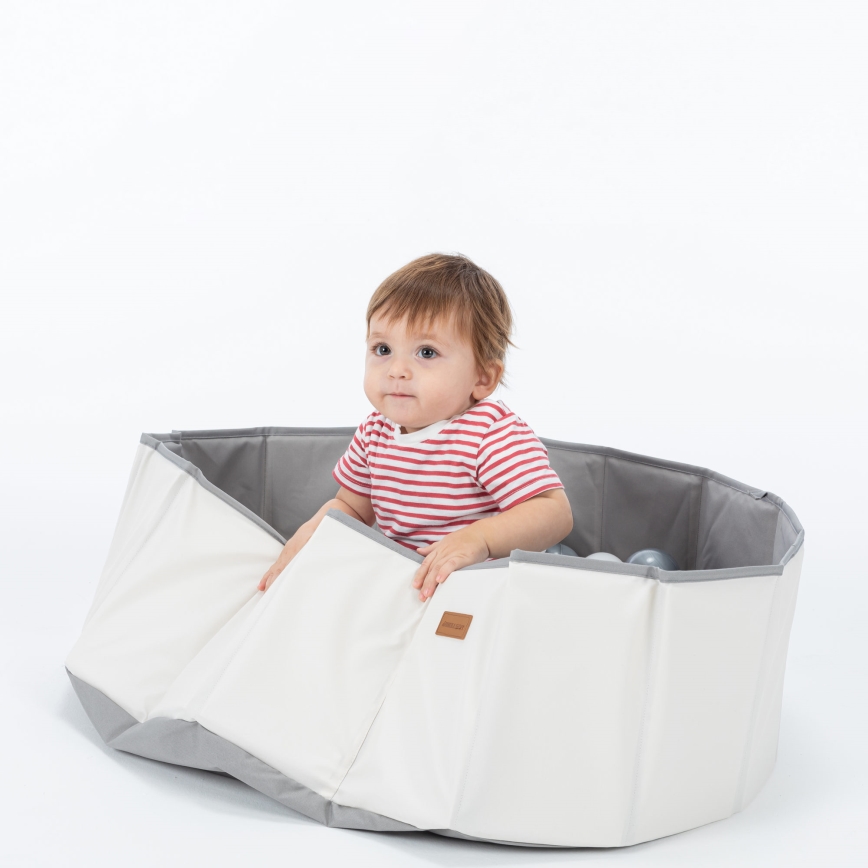 Kinder-Trockenpool mit Bällen, Ø 80 cm, weiß/grau