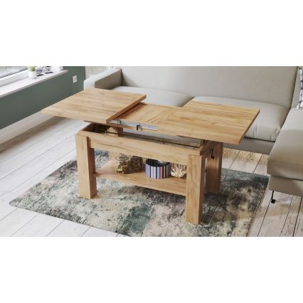 Klappbarer Couchtisch mit Ablage ADONIS Eiche