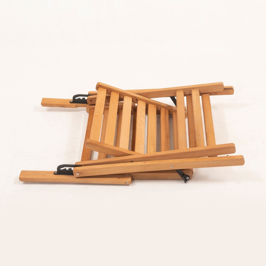Klappbarer Gartenstuhl mit Kissen beige/Hainbuche