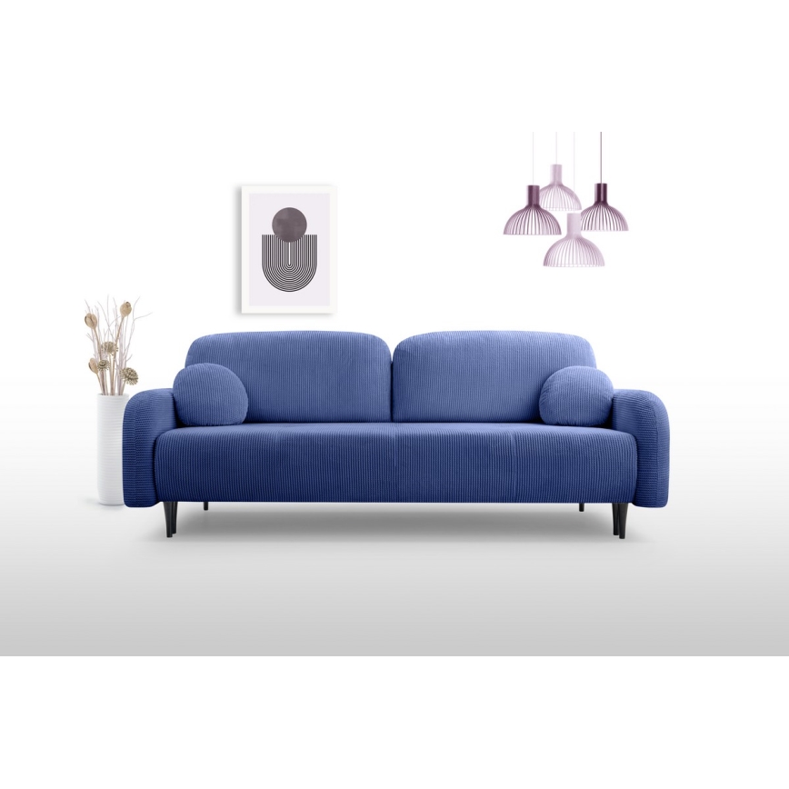 Klappbares Dreisitzer-Polstersofa CLOUDY blau