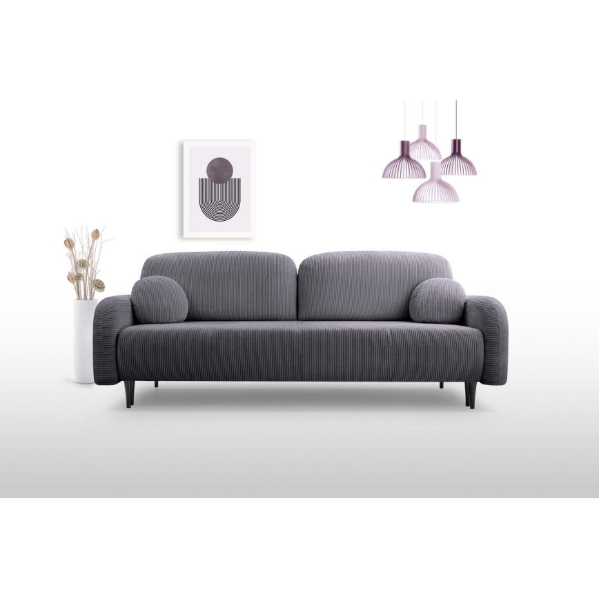 Klappbares Dreisitzer-Polstersofa CLOUDY grau