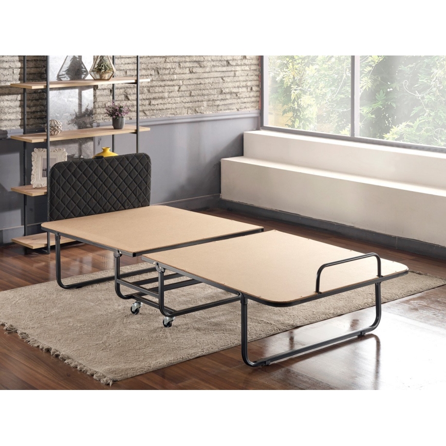 Klappbares Einzelbett aus Metall HERON 90x204 cm, weiß, belastbar bis 120 kg