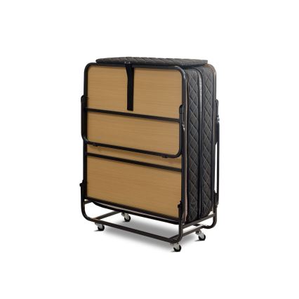 Klappbares Einzelbett aus Metall mit Matratze HERON 90x204 cm, weiß