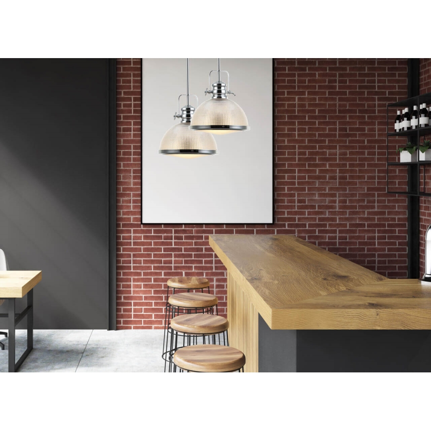 Kronleuchter an einer Stange THOR 1xE27/11W/230V chrom glänzend