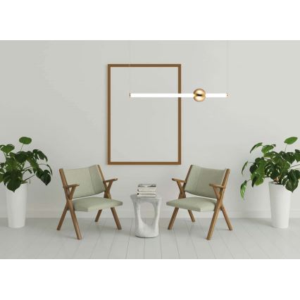 LED Kronleuchter an Kabel LED/30W/230V weiß/kupferfarben
