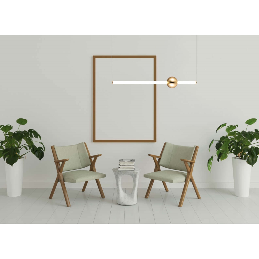 LED Kronleuchter an Kabel LED/30W/230V weiß/kupferfarben