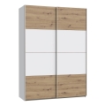 Kleiderschrank KARO 150 × 210 cm Weiß/Artisan-Eiche