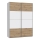 Kleiderschrank KARO 150 × 210 cm Weiß/Artisan-Eiche