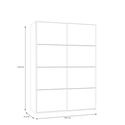 Kleiderschrank KARO 150 × 210 cm Weiß/Artisan-Eiche