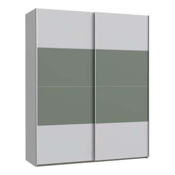 Kleiderschrank KARO 170x210 cm grau/grün