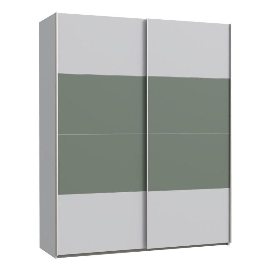 Kleiderschrank KARO 170x210 cm grau/grün