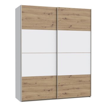 Kleiderschrank KARO 170x210 cm weiß/Artisan-Eiche