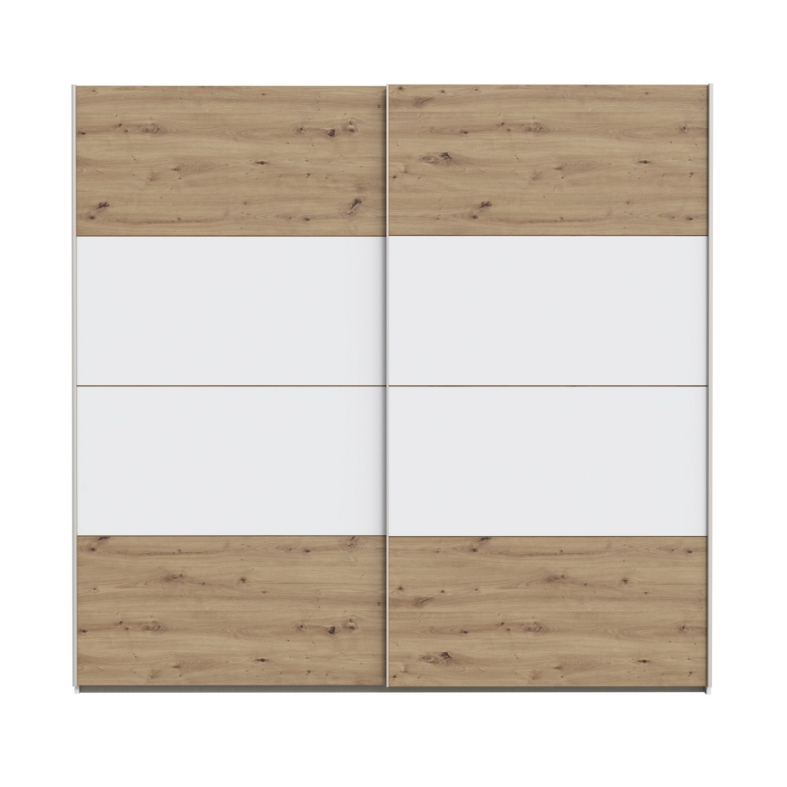 Kleiderschrank KARO 220x210 cm weiß/Artisan-Eiche
