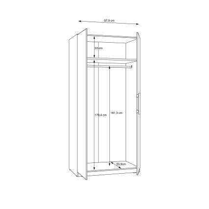Kleiderschrank MARO 100x213 cm Artisan-Eiche