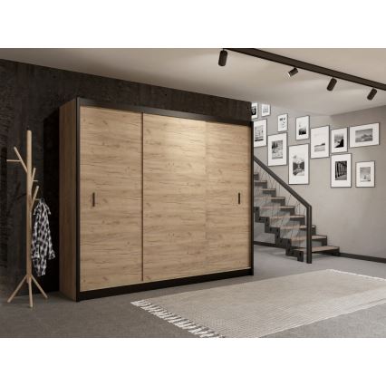 Kleiderschrank mit Schiebetüren SAPHIRA 250x215 cm Eiche Craft