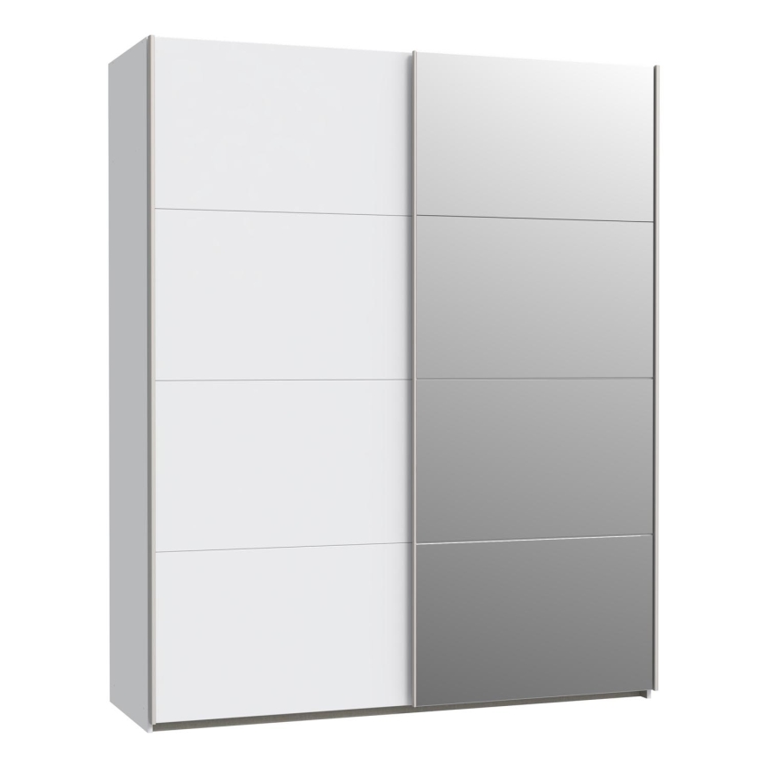 Kleiderschrank mit Spiegel KARO 170 x 210 cm, weiß