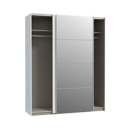 Kleiderschrank mit Spiegel KARO 170 x 210 cm, weiß