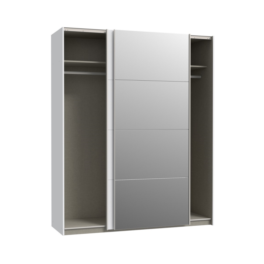 Kleiderschrank mit Spiegel KARO 170 x 210 cm, weiß