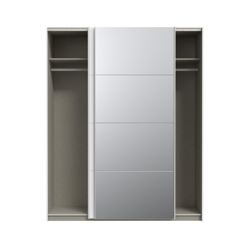 Kleiderschrank mit Spiegel KARO 170 x 210 cm, weiß