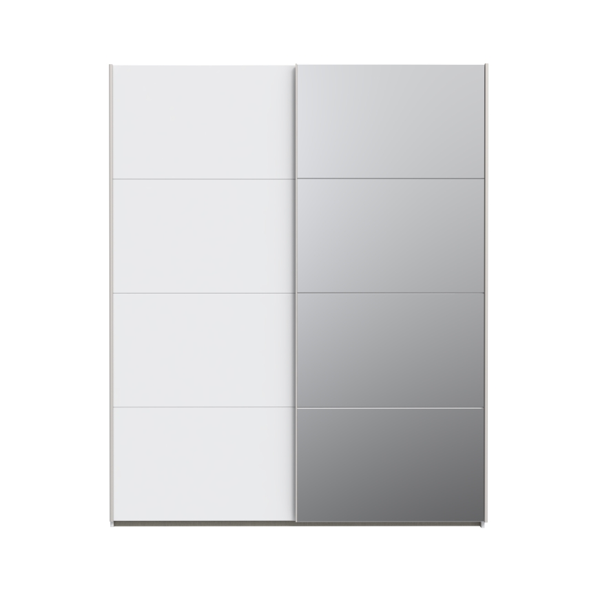 Kleiderschrank mit Spiegel KARO 170 x 210 cm, weiß