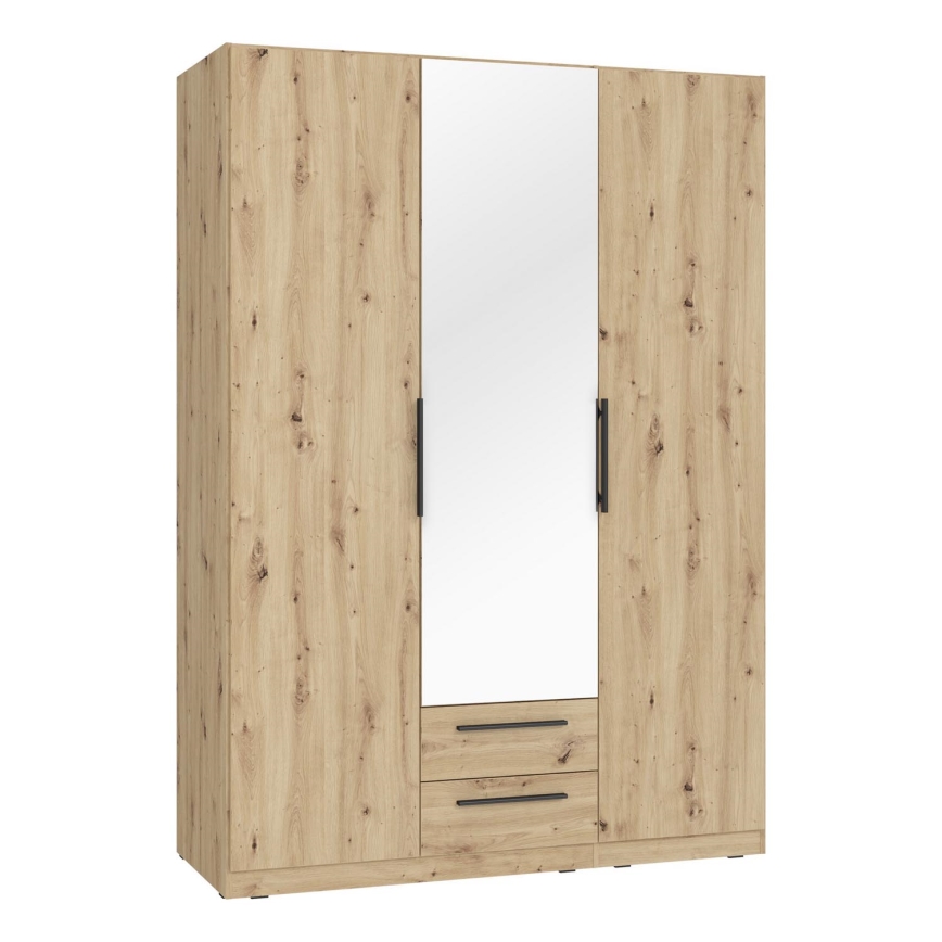 Kleiderschrank mit Spiegel MARO 150x213 cm Artisan-Eiche