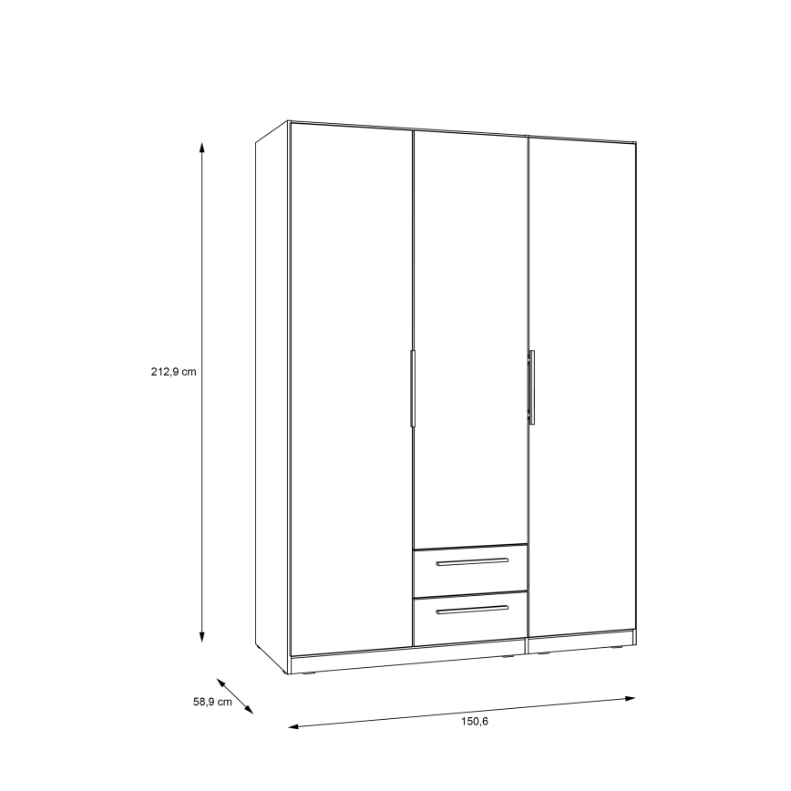 Kleiderschrank mit Spiegel MARO 150x213 cm Artisan-Eiche