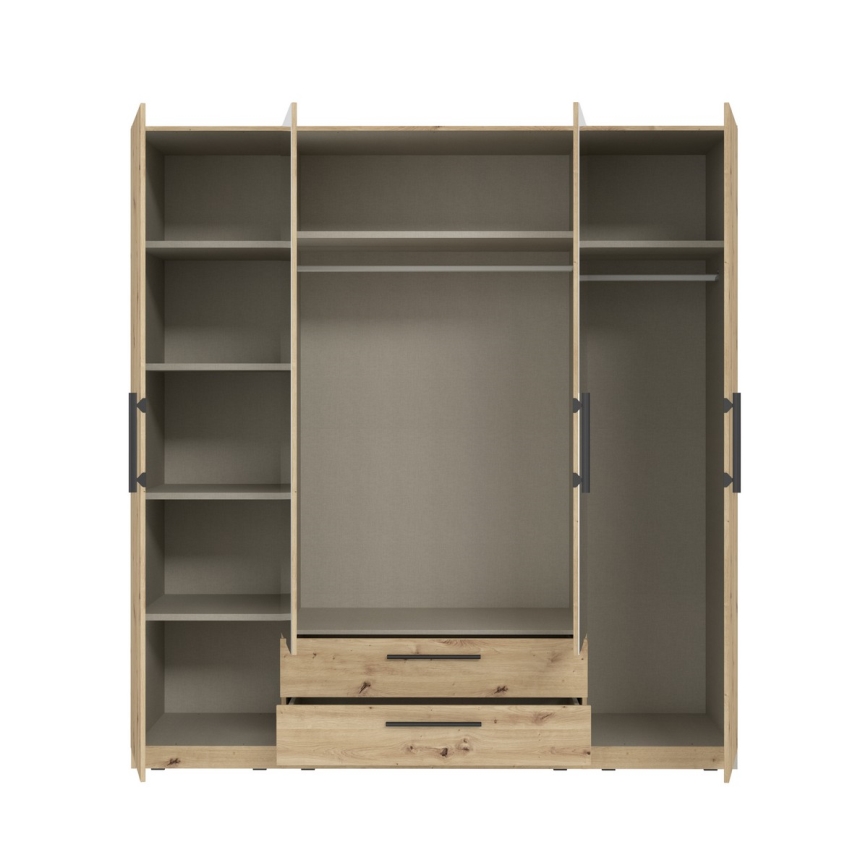 Kleiderschrank mit Spiegel MARO 200x213 cm Artisan-Eiche