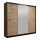 Kleiderschrank mit Spiegel MIRO 203x215 cm Eiche Craft/schwarz