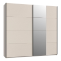 Kleiderschrank mit Spiegel ODEN 220x210 cm beige