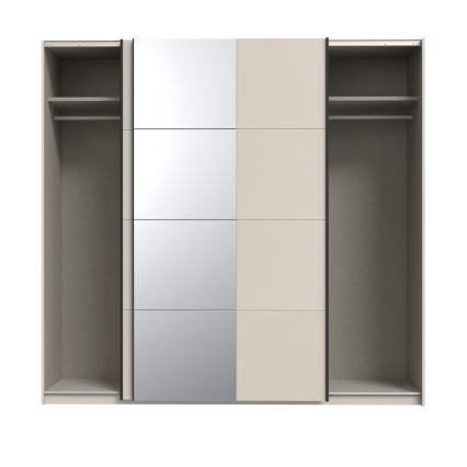 Kleiderschrank mit Spiegel ODEN 220x210 cm beige
