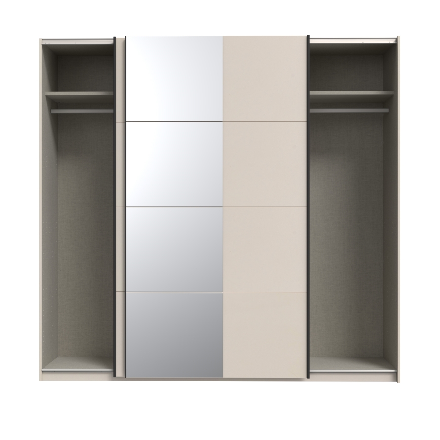 Kleiderschrank mit Spiegel ODEN 220x210 cm beige